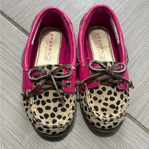 Sperry Audrey Pink and Leopard Loafers